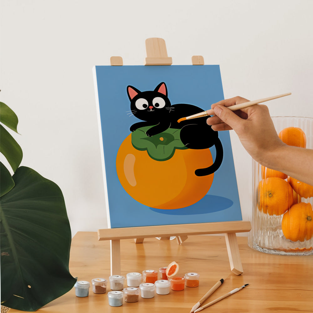 Malen nach Zahlen - 6 Mini-Gemälde | Schwarze Katze Kopfgeld-Set