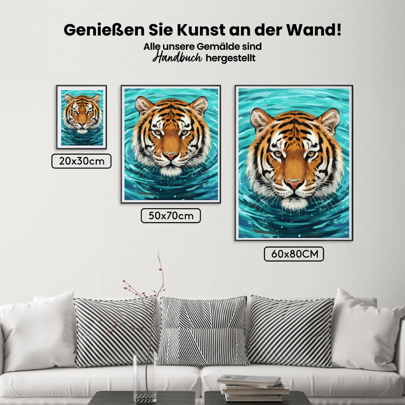 Malen nach Zahlen - Tiger im Wasser