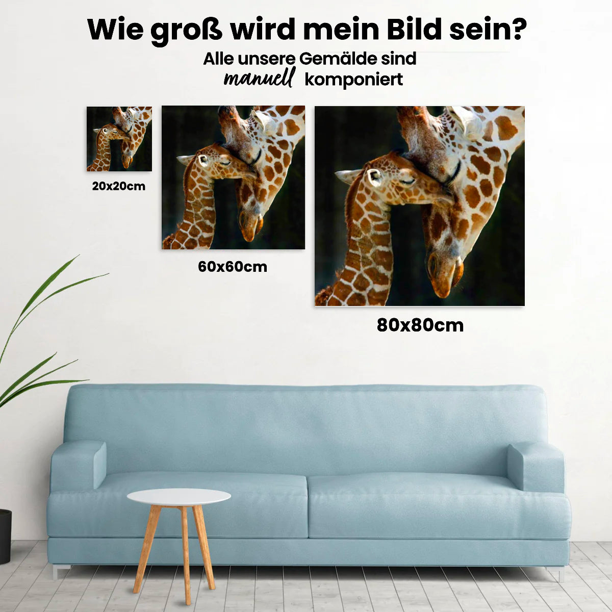Mama Giraffe mit ihrem Baby - Malen nach Zahlen
