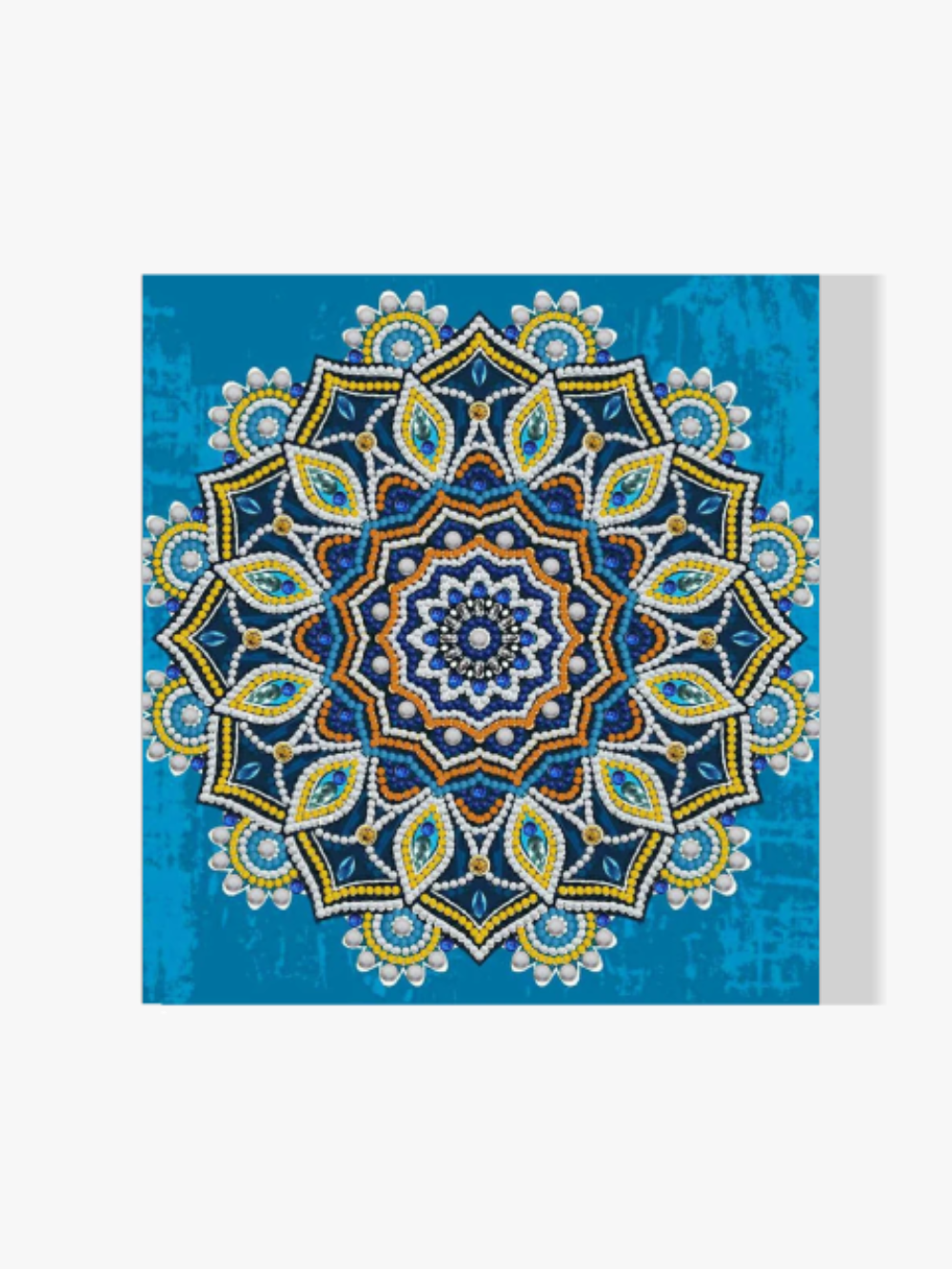 Mandala Blau Gelb | Glow in the Dark - Malen nach Zahlen
