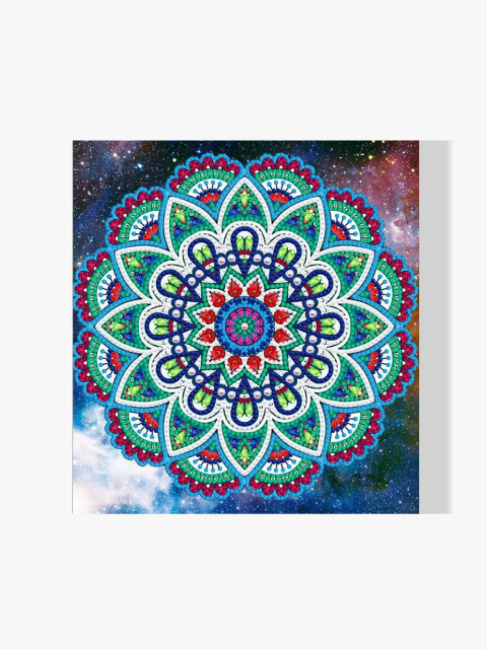 Mandala Grün Rot | Glow in the Dark - Malen nach Zahlen