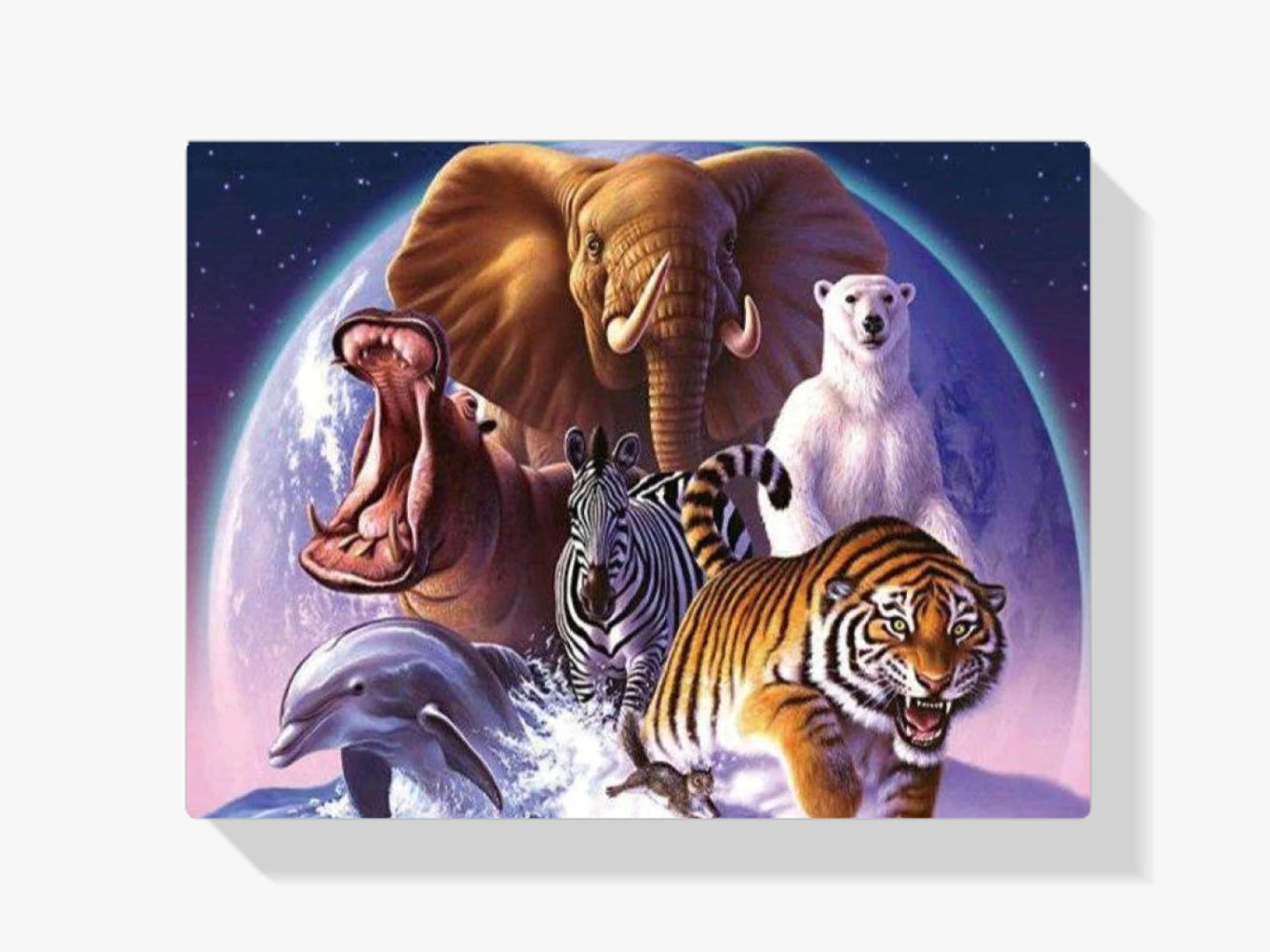 Mehrere Tiere Mond - Malen nach Zahlen