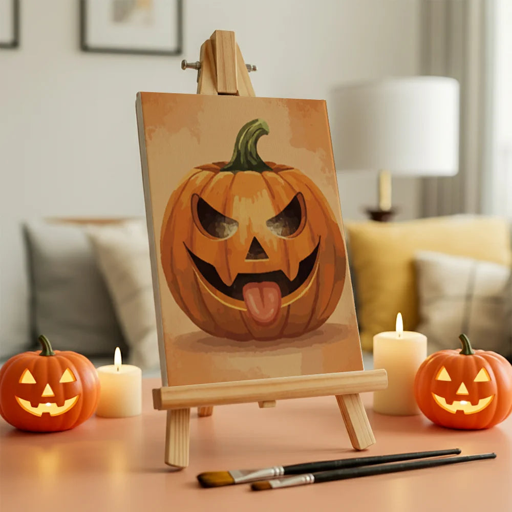 Malen nach Zahlen - 6 Mini-Gemälde | Mini-Kürbislaterne