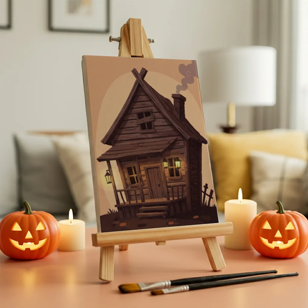 Malen nach Zahlen - 6 Mini-Gemälde | Mini-Spukhaus