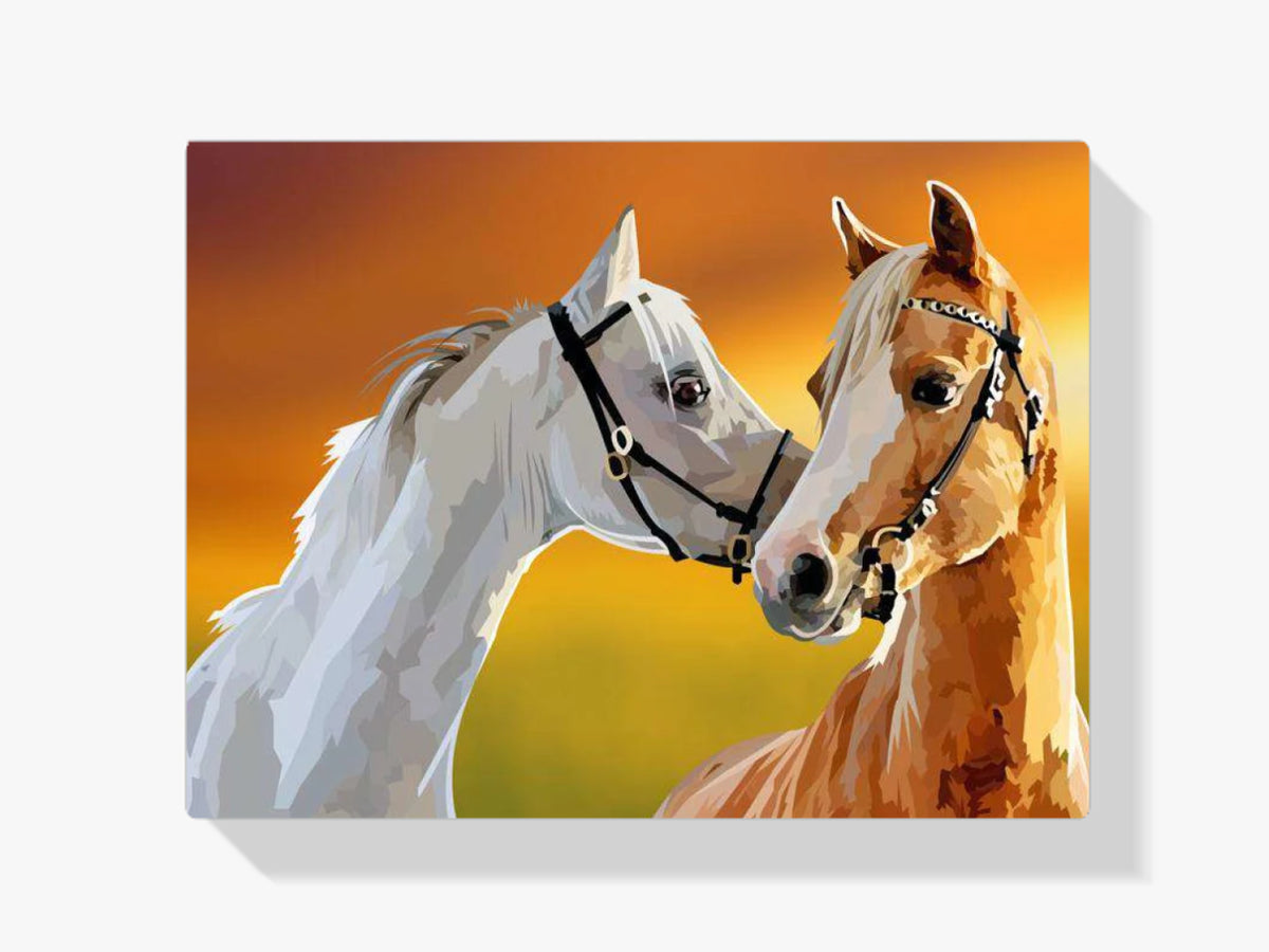 Pferde Freunde - Malen nach Zahlen