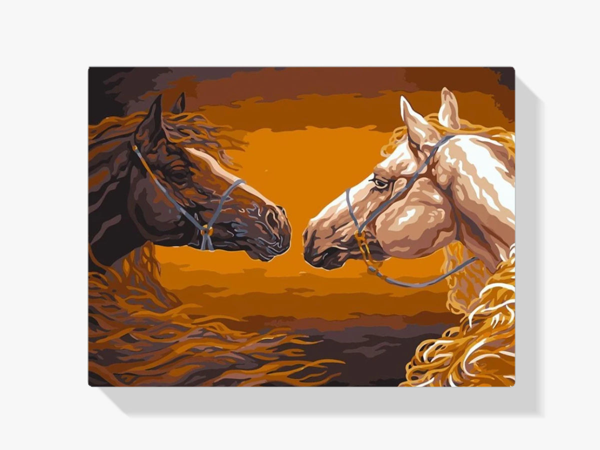 Pferde Zeichnung - Malen nach Zahlen