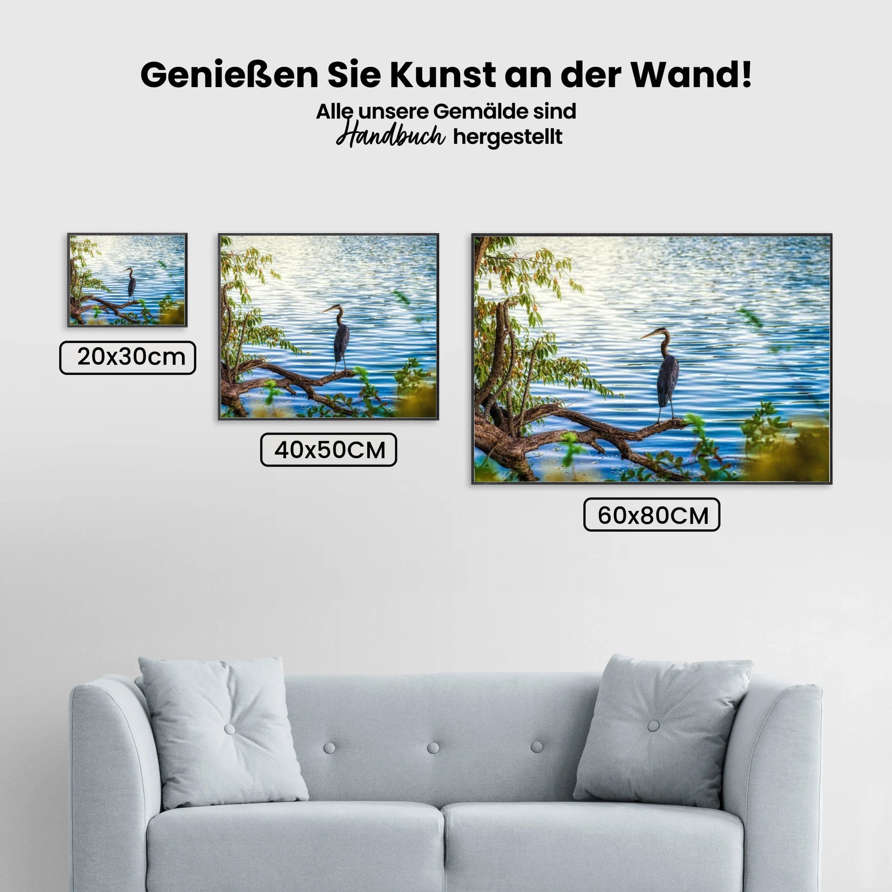 Reiher am See - Malen nach Zahlen