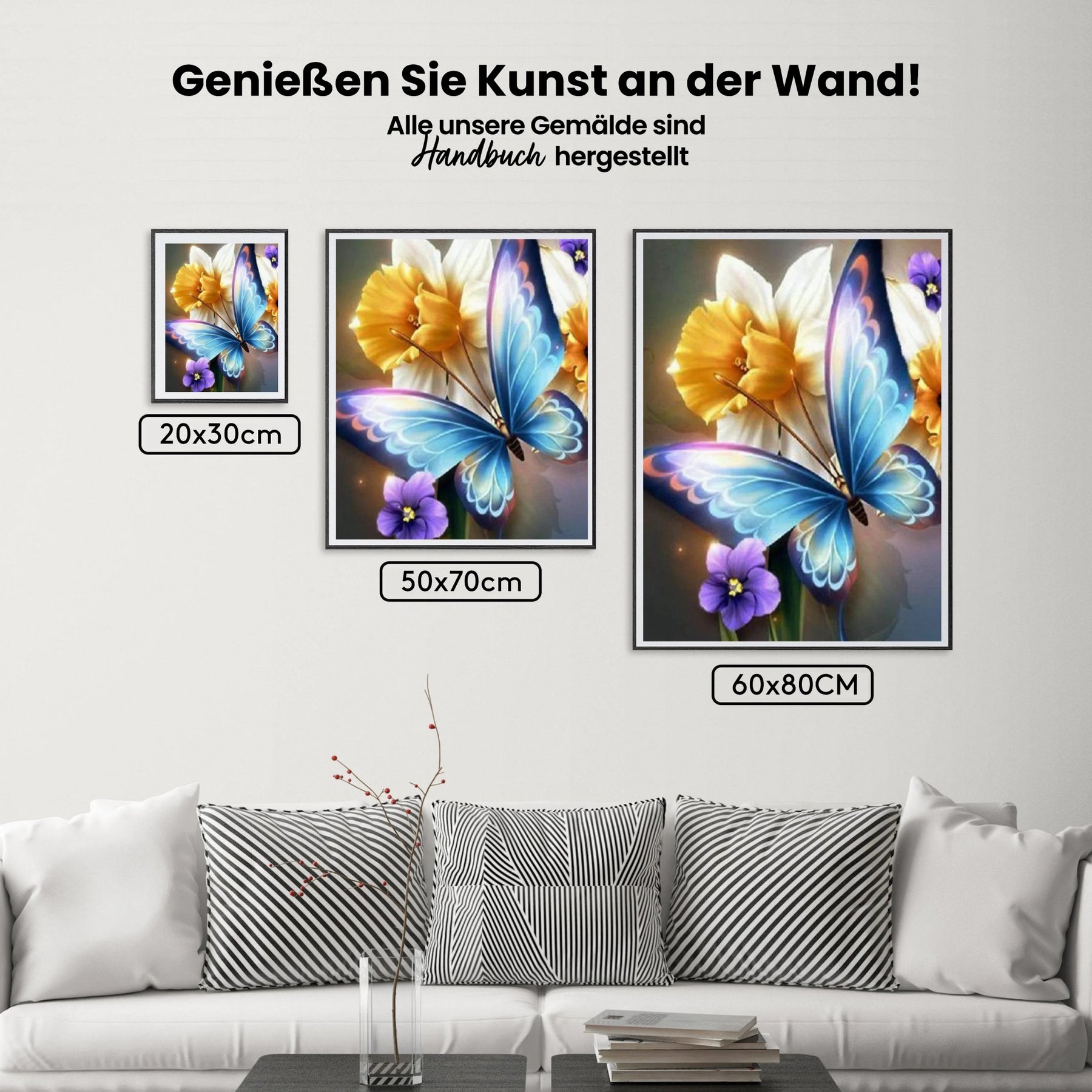 Schmetterling mit Blume - Malen nach Zahlen