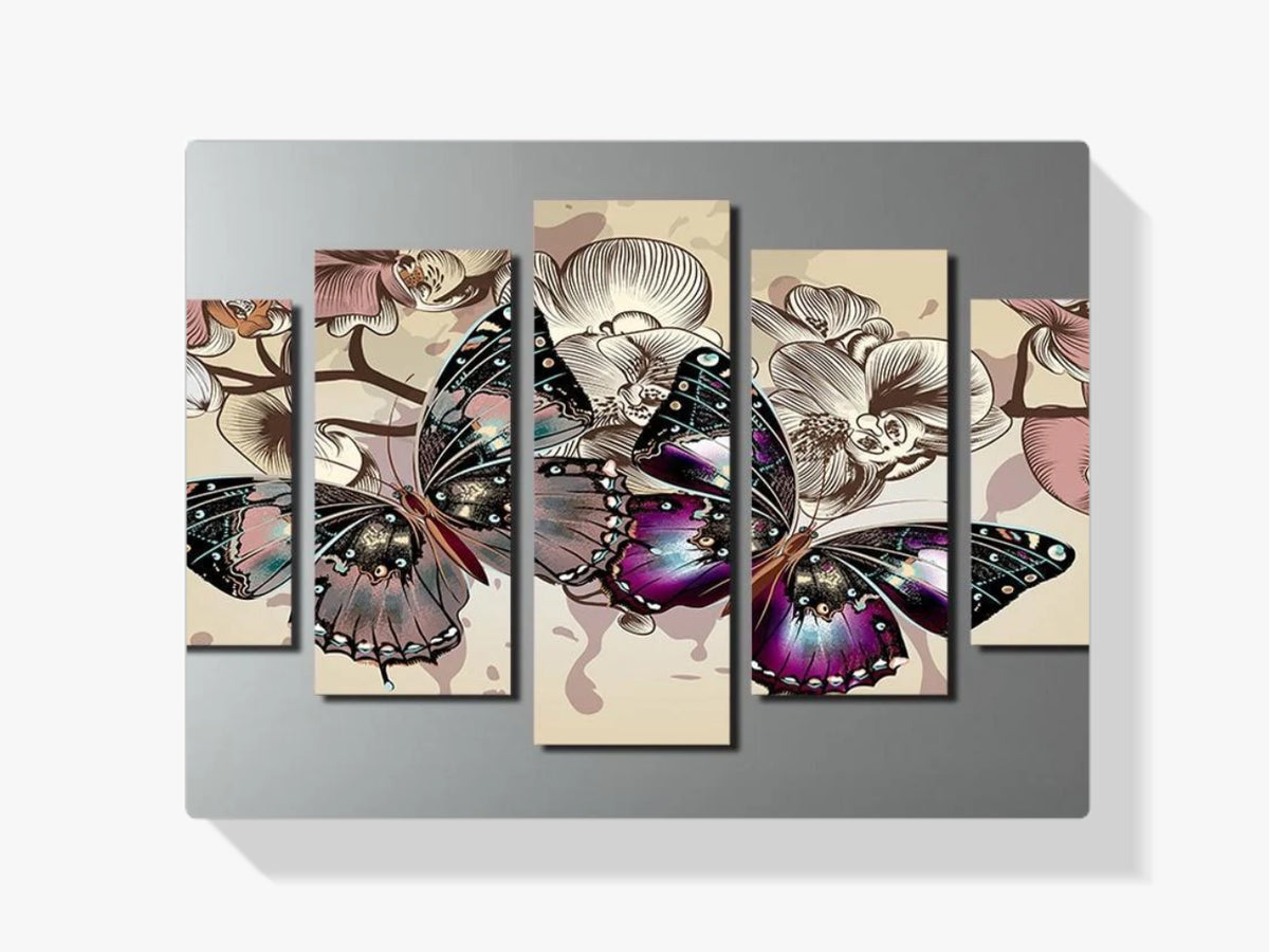 Schmetterlinge | 5 Teile - Malen nach Zahlen