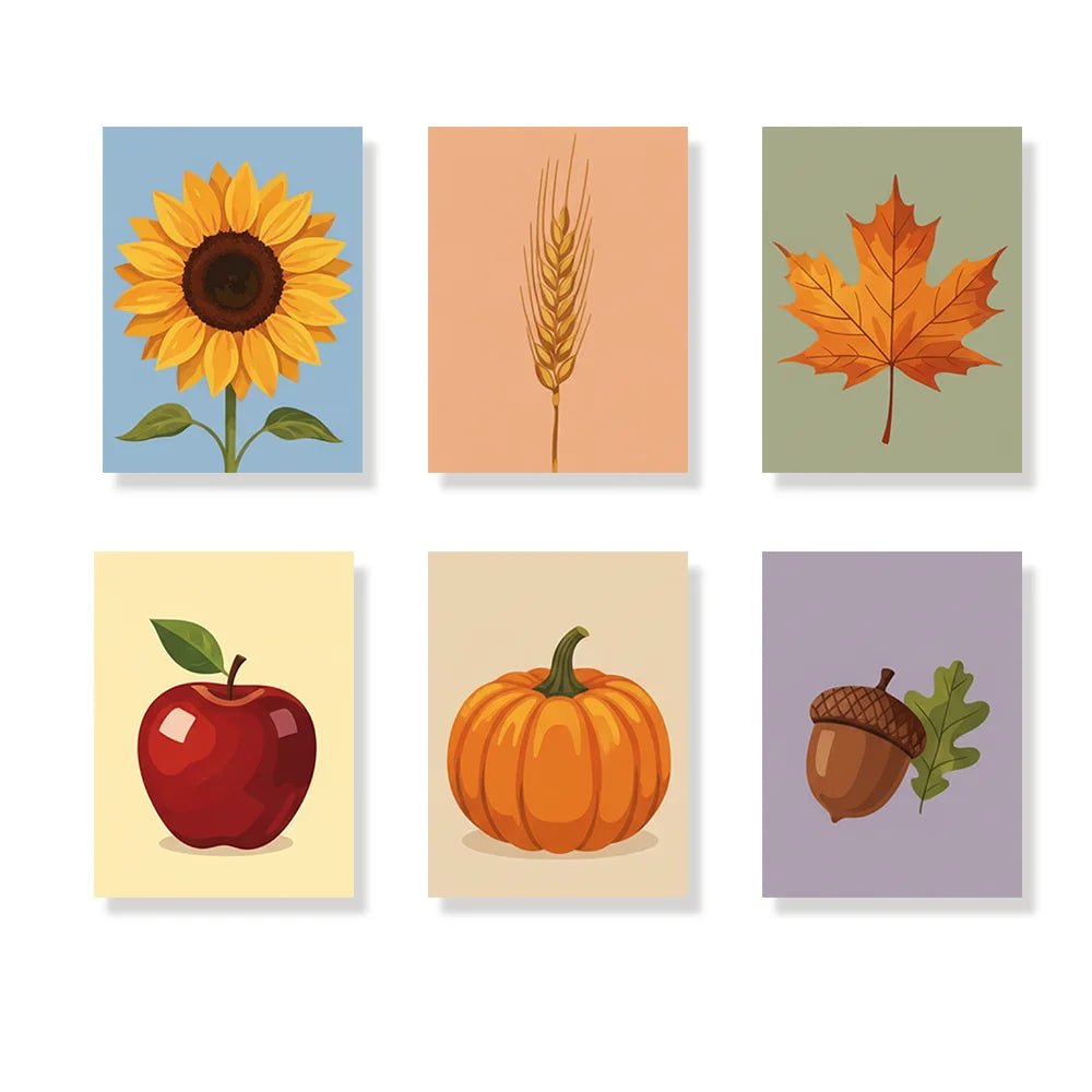 Malen nach Zahlen - 6 Mini-Gemälde | Sonnenblumenglanz