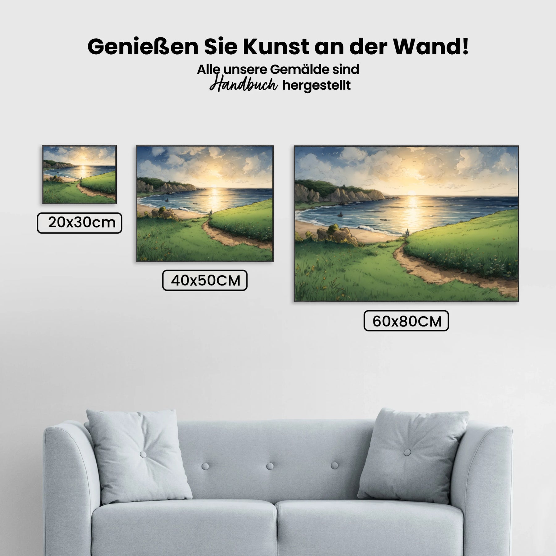 Malen nach Zahlen - Sonnenuntergang über den Küstenklippen