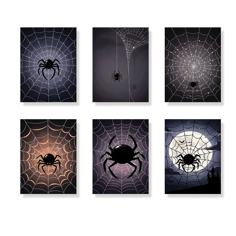 Malen nach Zahlen - 6 Mini-Gemälde | Spinne im Netz