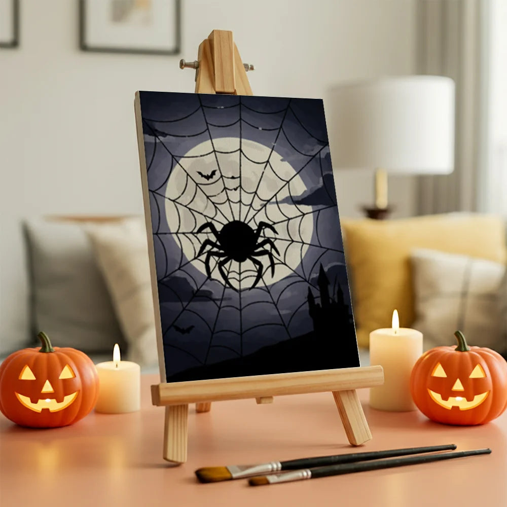 Malen nach Zahlen - 6 Mini-Gemälde | Spinne im Netz