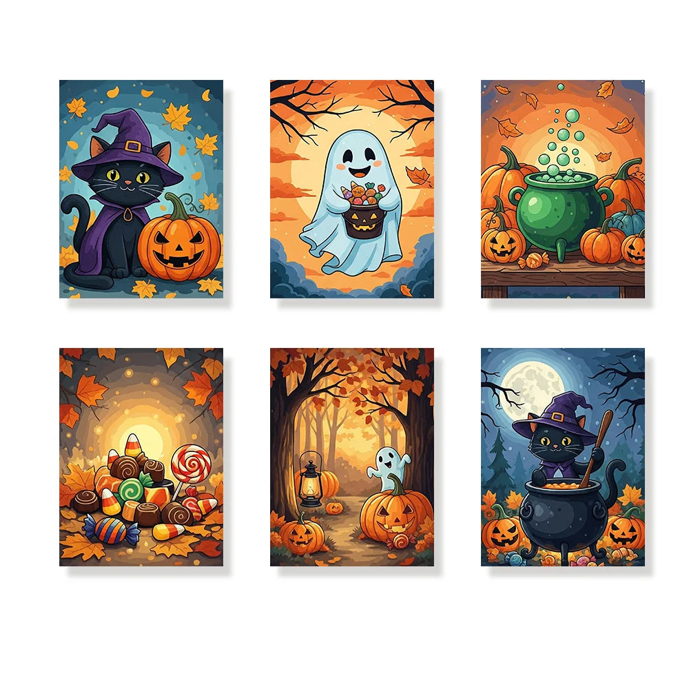 Malen nach Zahlen - 6 Mini-Gemälde | Süßes oder Saures Magie