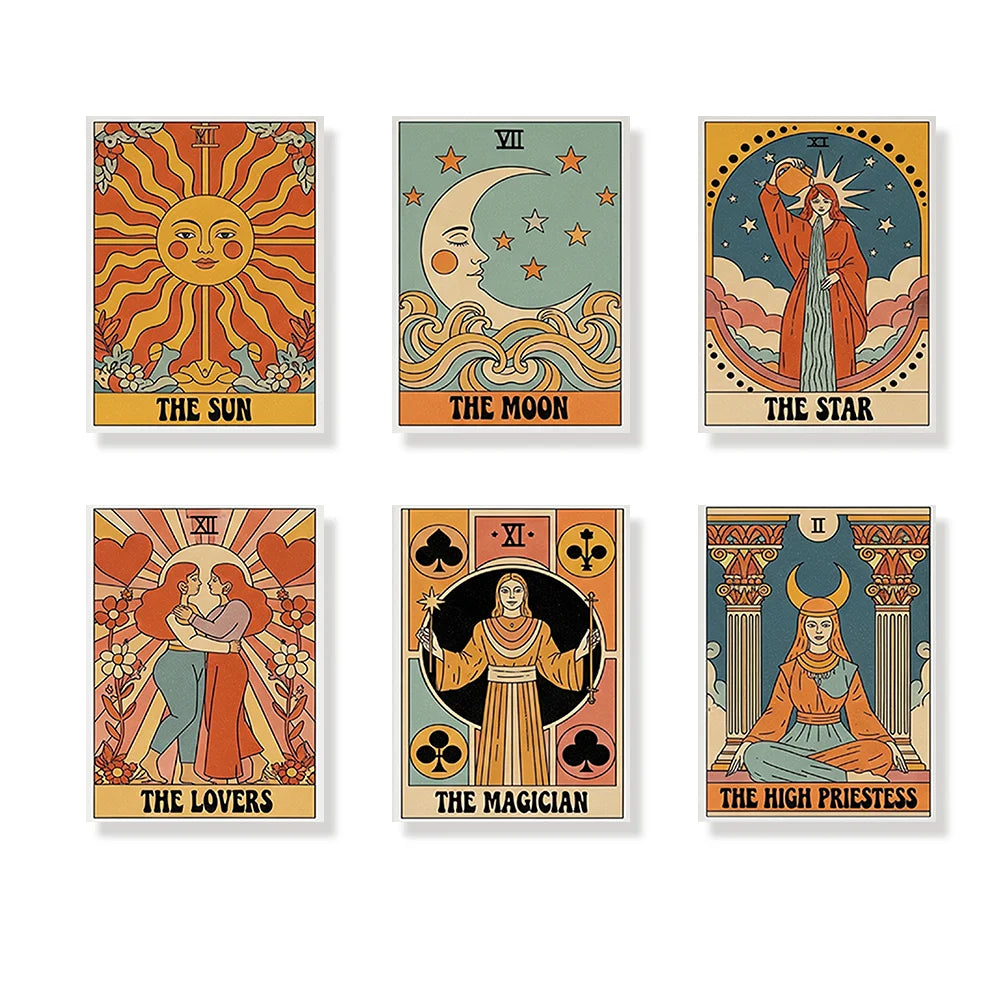 Malen nach Zahlen - 6 Mini-Gemälde | Tarot Vibe Kollektion