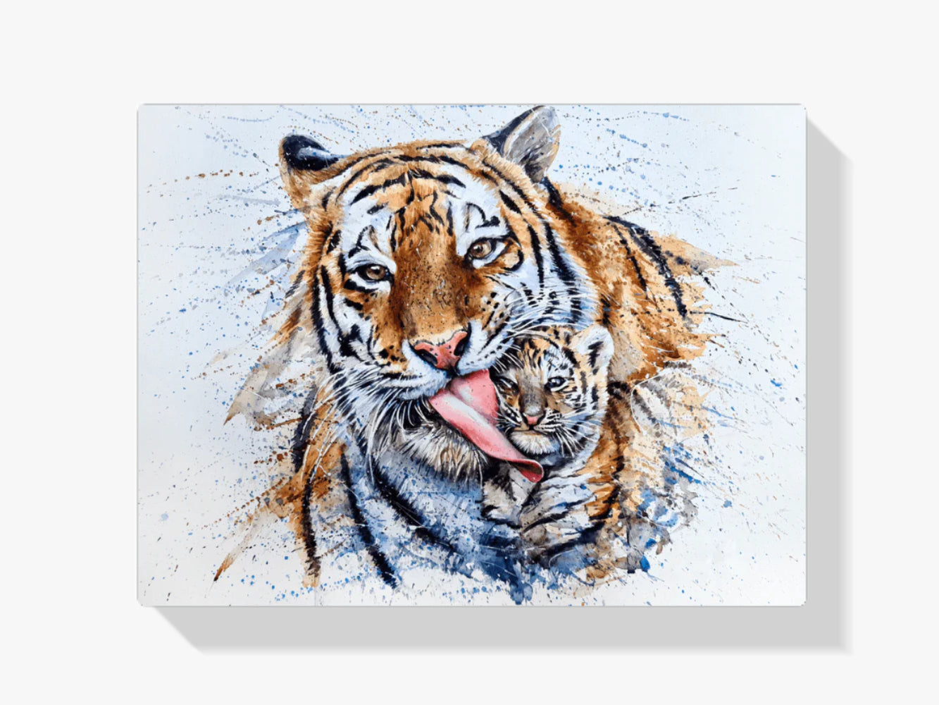 Tiger Mit Jungtier - Malen nach Zahlen