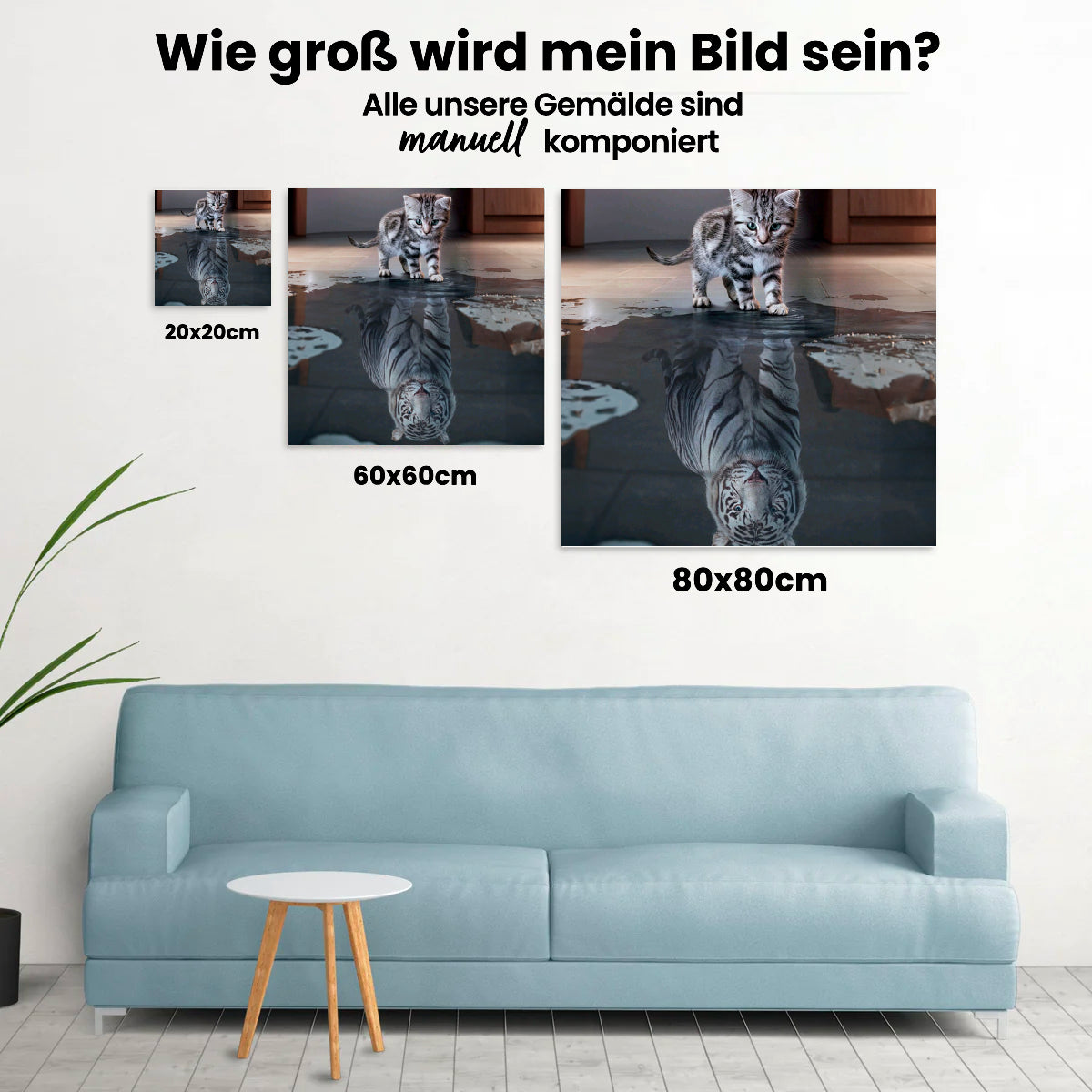 Tiger Spiegelbild - Malen nach Zahlen