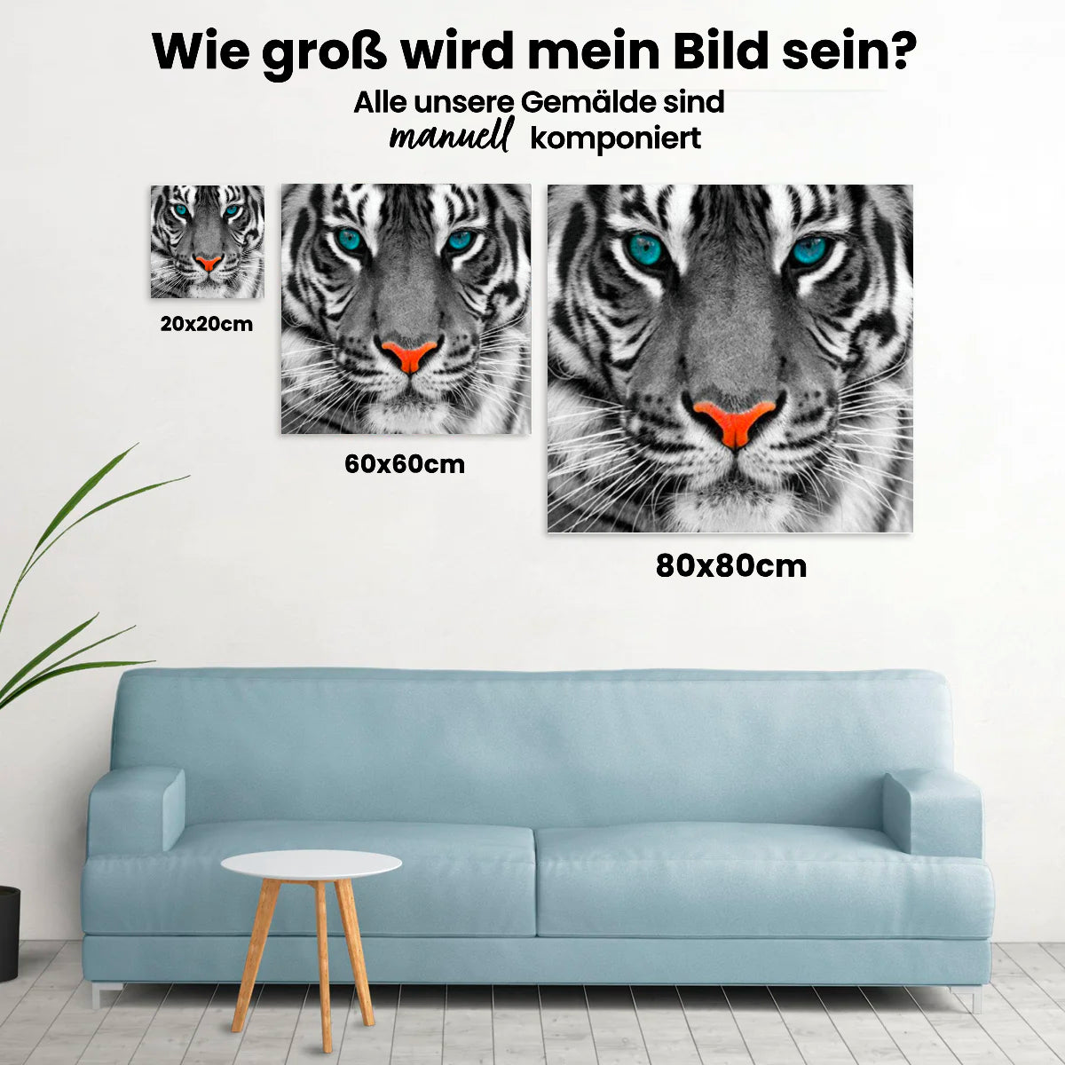 Tiger blaue Augen - Malen nach Zahlen