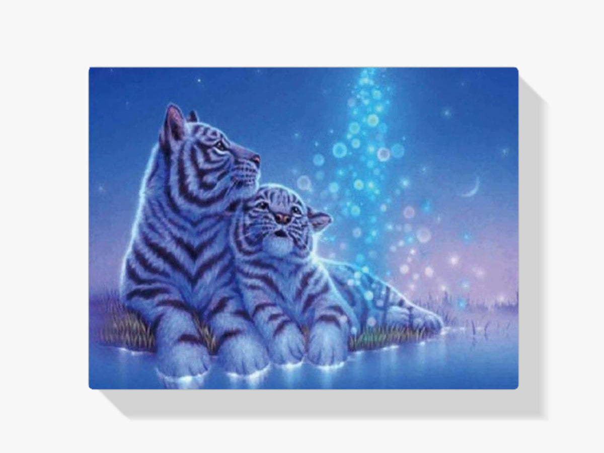 Tiger mit Junges - Malen nach Zahlen