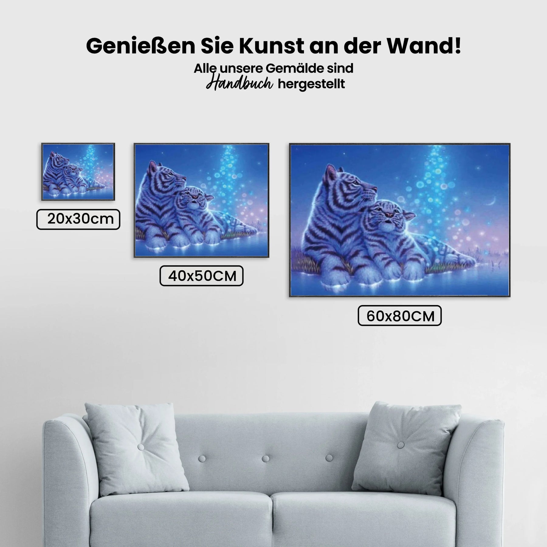 Tiger mit Junges - Malen nach Zahlen