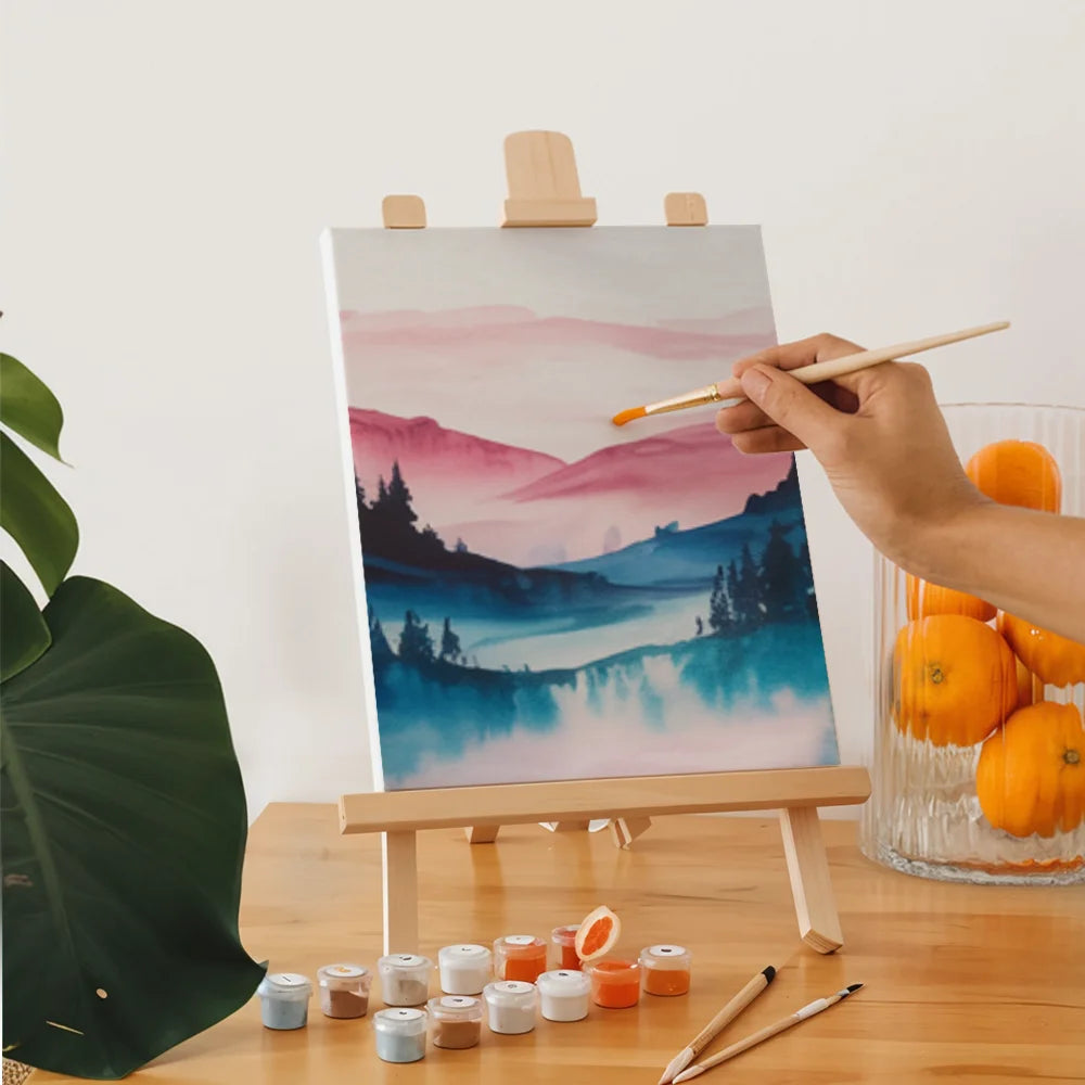 Malen nach Zahlen - 6 Mini-Gemälde | Traumlandschaften in Pastell