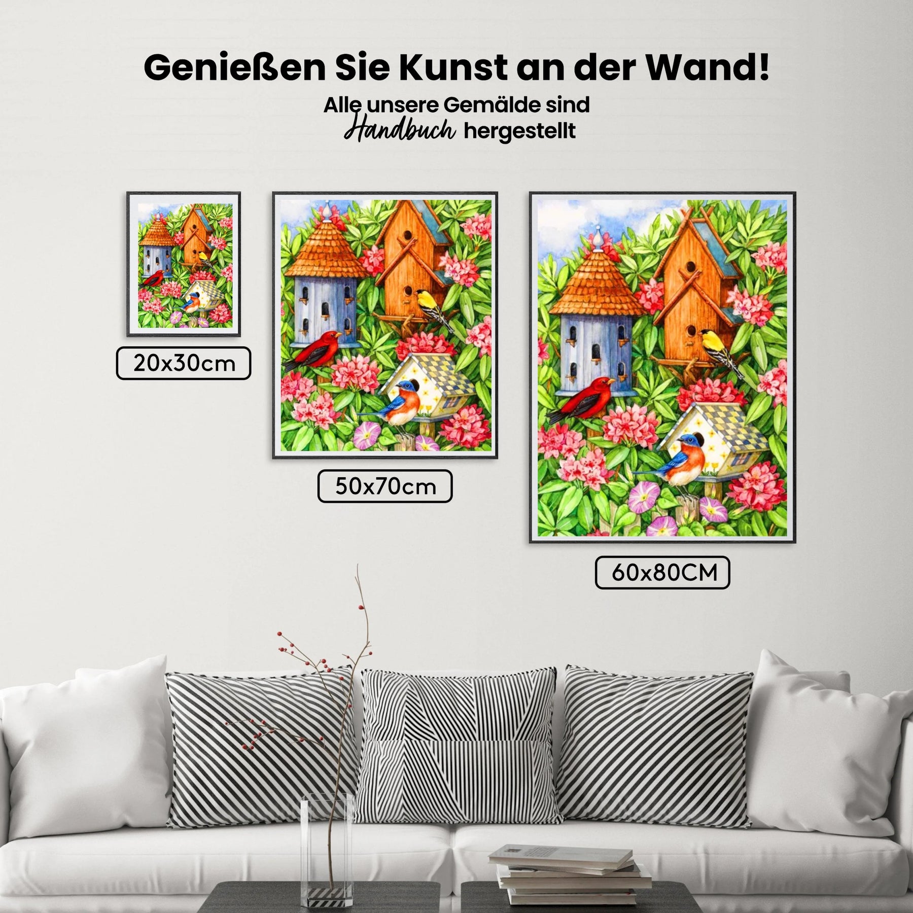 Vogelhäuser - Malen nach Zahlen