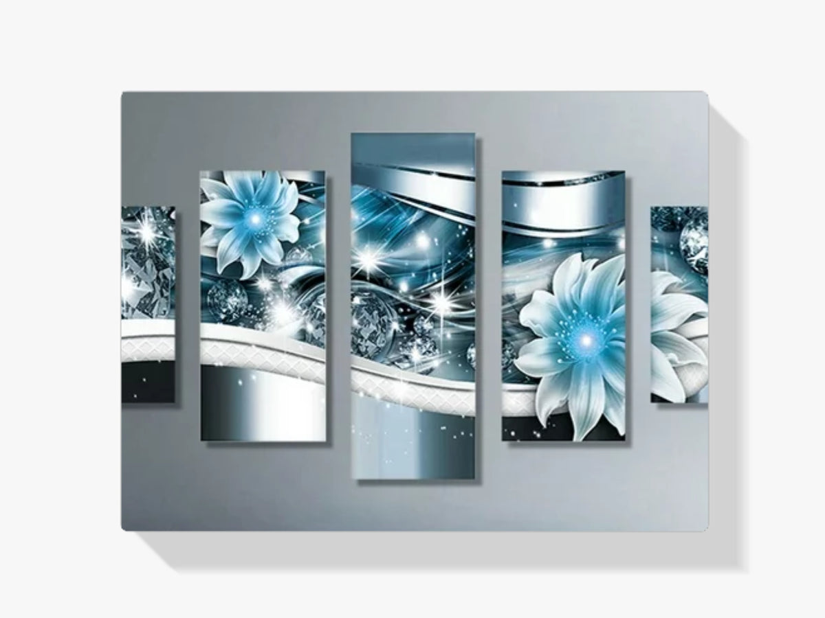 Weiße Blumen | 5 Teile - Malen nach Zahlen