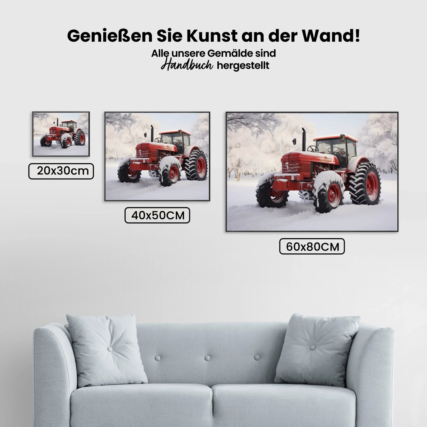 Winter-Traktor - Malen nach Zahlen