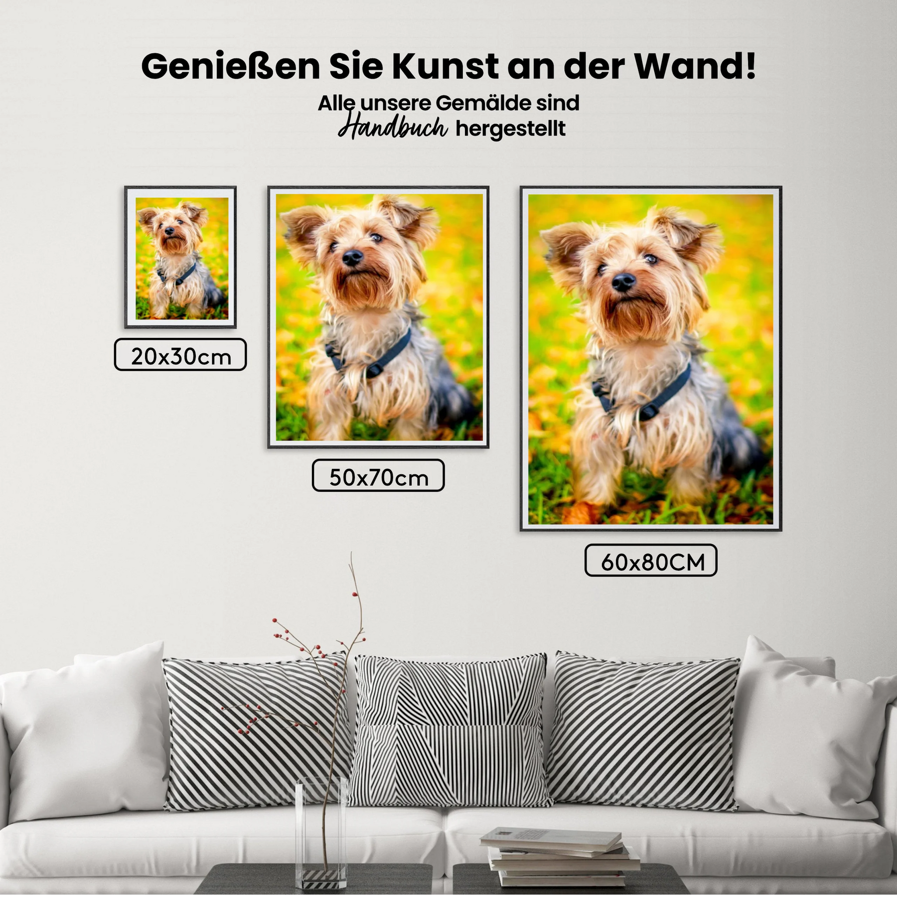 Yorkie im Herbst - Malen nach Zahlen