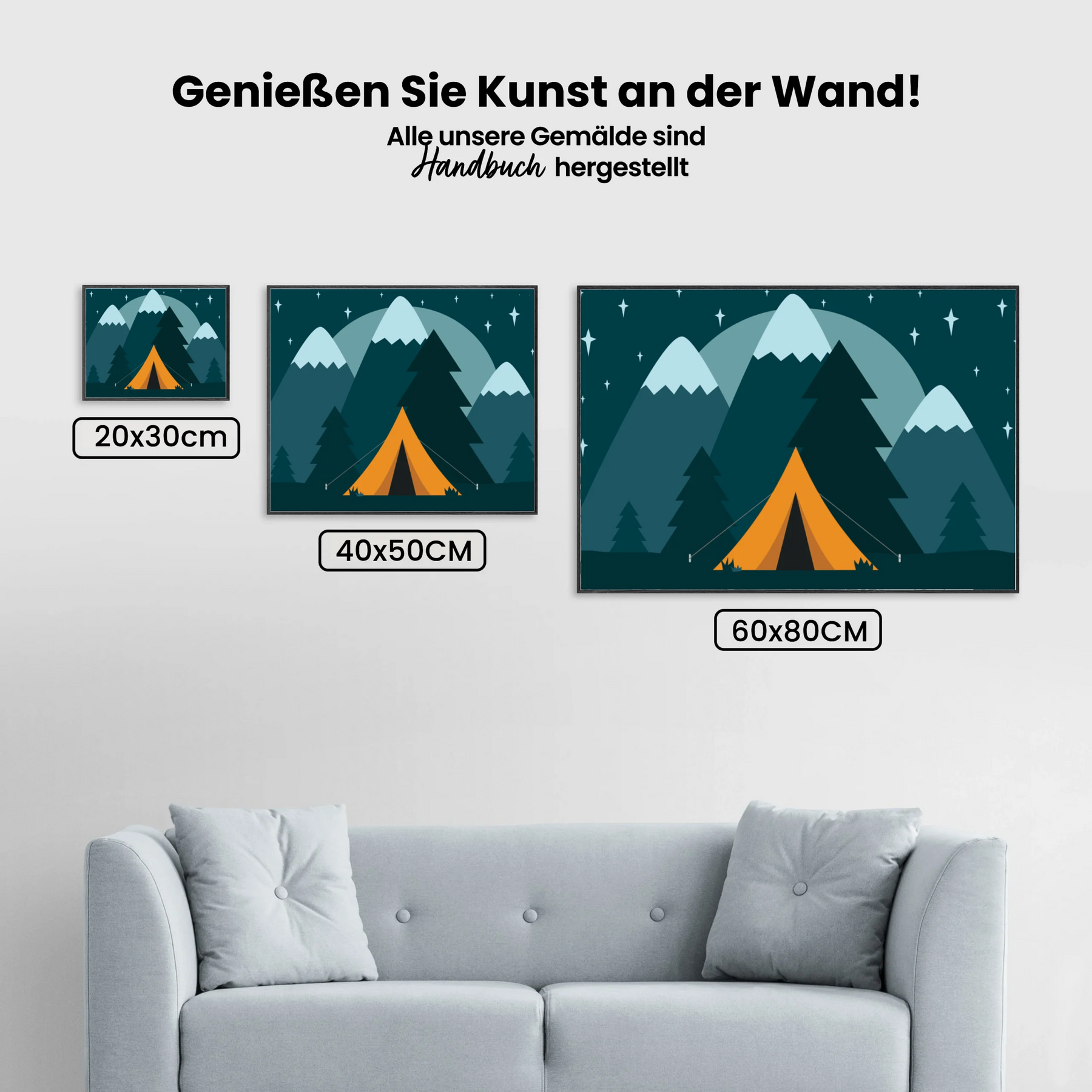 Zelt unter den Sternen - Malen nach Zahlen