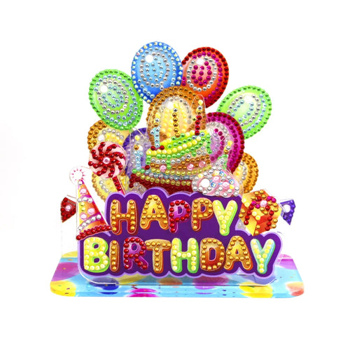 3D Glückwunschkarte zum Geburtstag - Malen nach Zahlen