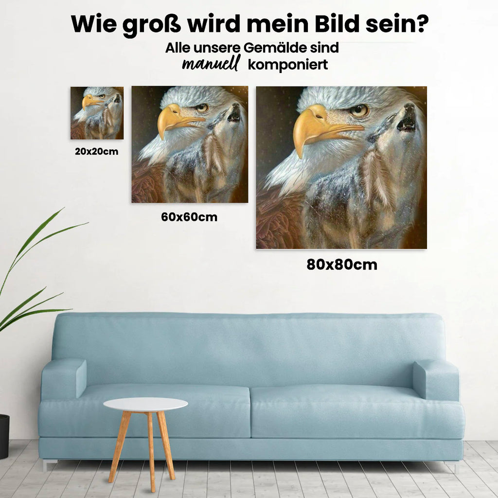 Adler - Wolf - Malen nach Zahlen