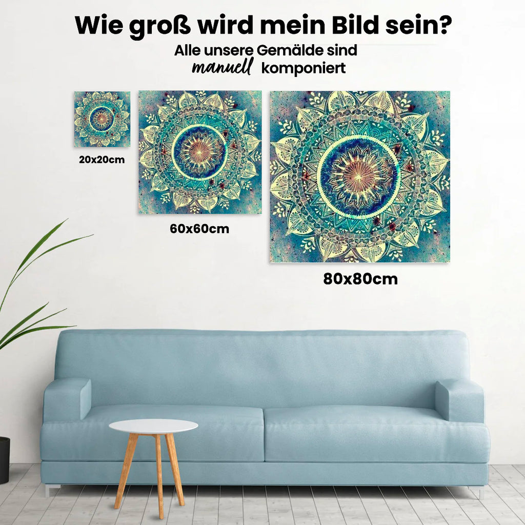 Antikes Mandala | Aurora Borealis - Malen nach Zahlen