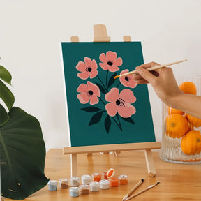 Malen nach Zahlen - 6 Mini-Gemälde | Auffällige Blumen