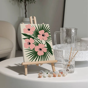Malen nach Zahlen - 6 Mini-Gemälde | Auffällige Blumen