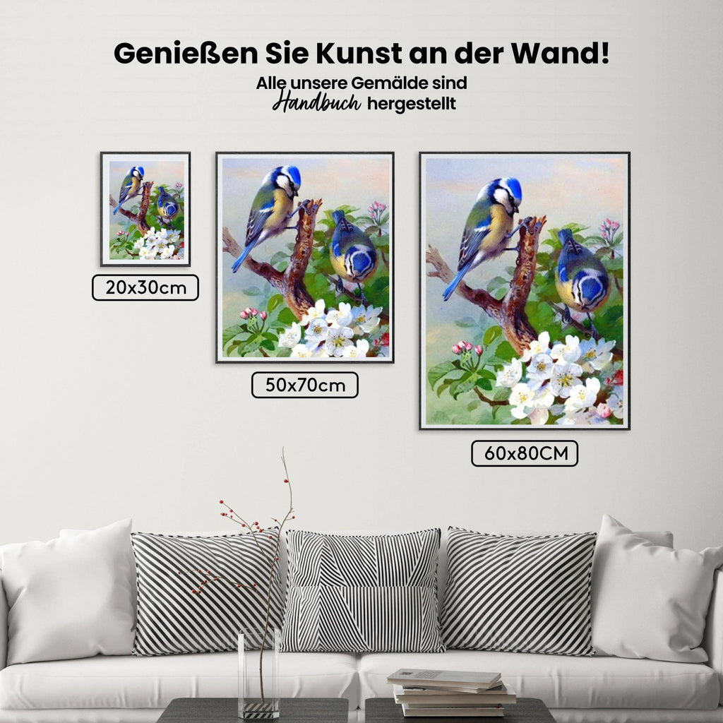 Blauer Sperling - Malen nach Zahlen