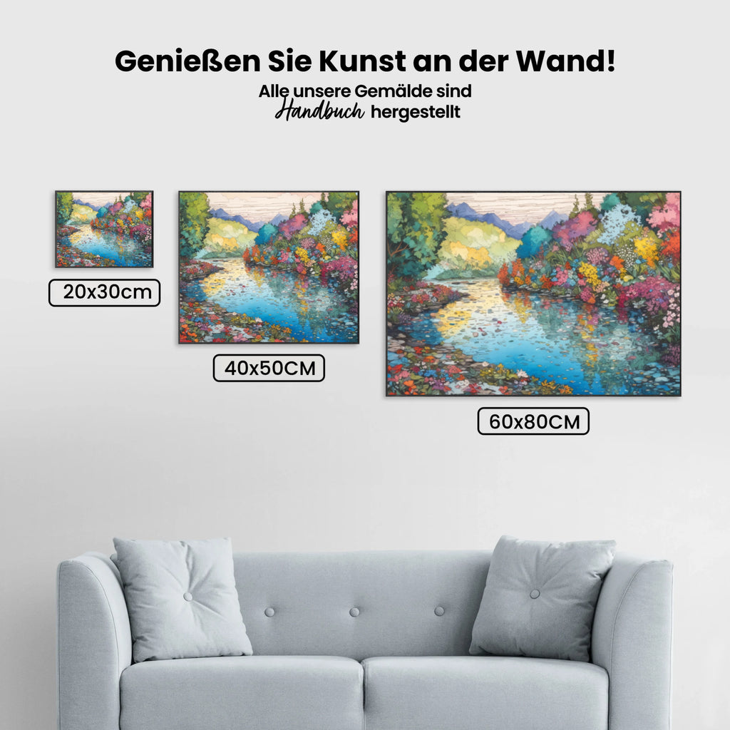 Malen nach Zahlen – Blühendes Flussufer