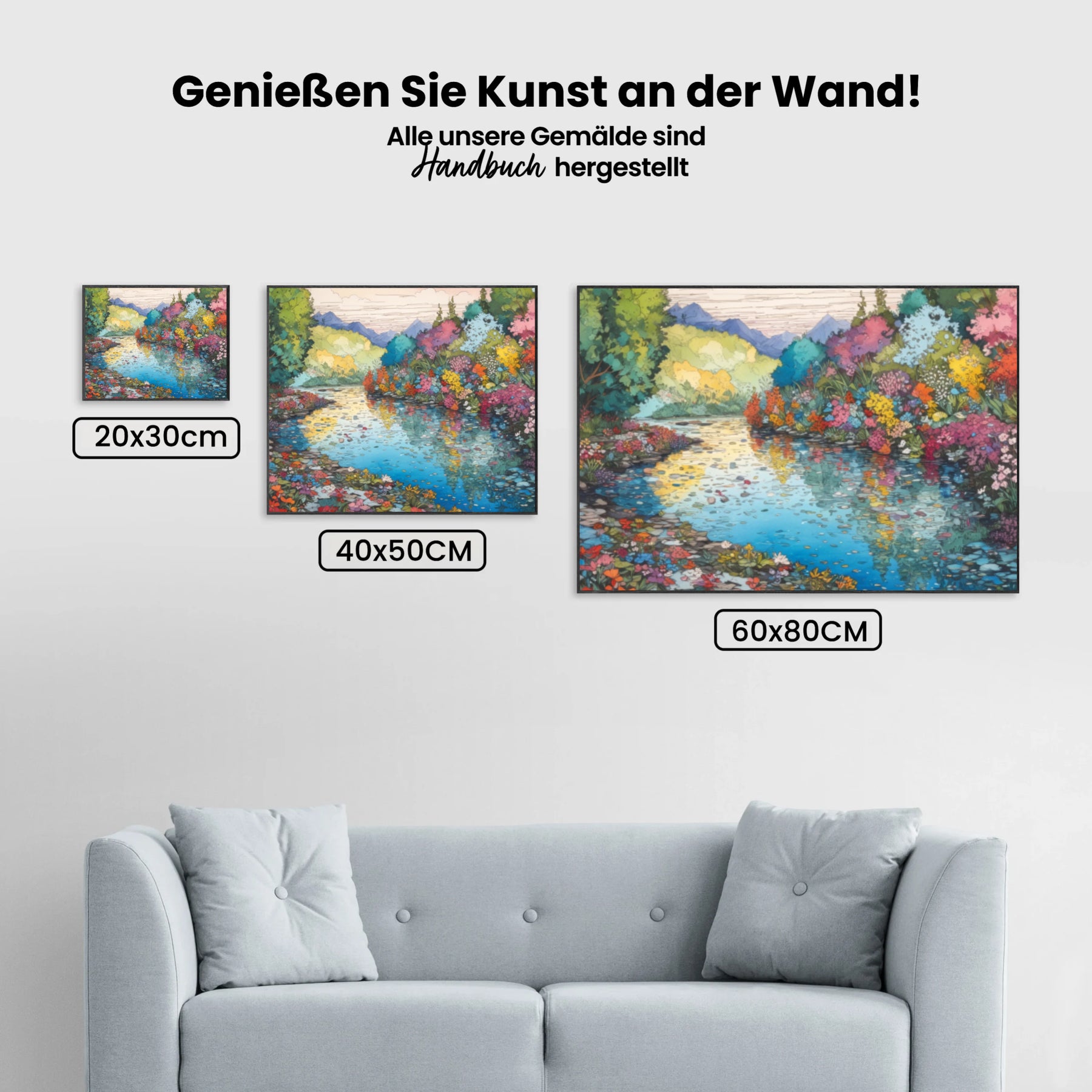 Malen nach Zahlen - Blühendes Flussufer