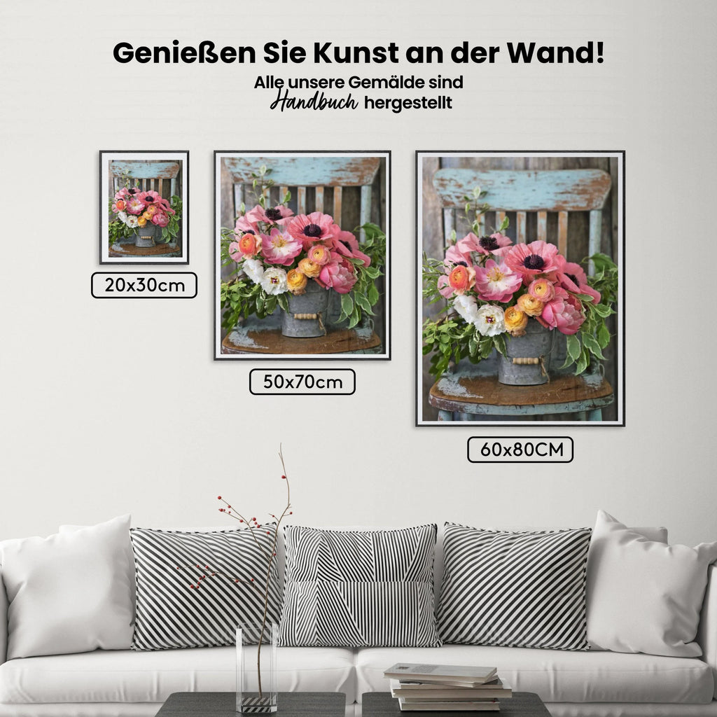 Blumen Auf Dem Stuhl - Malen nach Zahlen