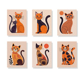 Malen nach Zahlen - 6 Mini-Gemälde | Boho-Katzen