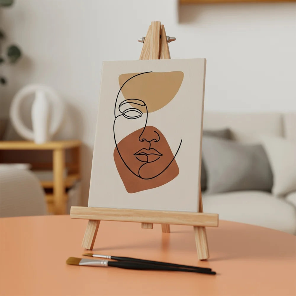 Malen nach Zahlen - 6 Mini-Gemälde | Boho Linienkunst & Natur