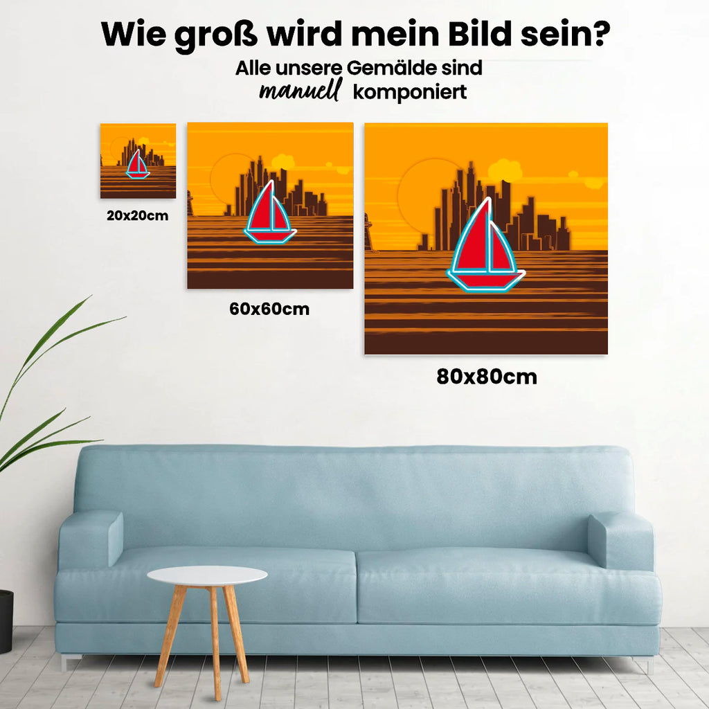Boot-Segeln - Malen nach Zahlen