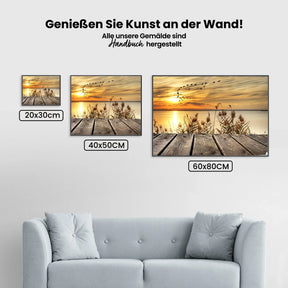 Brücke - Sonnenuntergang - Malen nach Zahlen