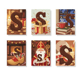 Malen nach Zahlen - 6 Mini-Gemälde | Buchstabe „S“ Schokolade