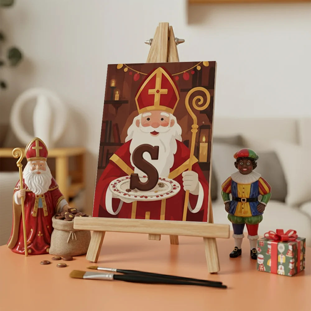 Malen nach Zahlen - 6 Mini-Gemälde | Buchstabe „S“ Schokolade