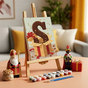 Malen nach Zahlen - 6 Mini-Gemälde | Buchstabe „S“ Schokolade