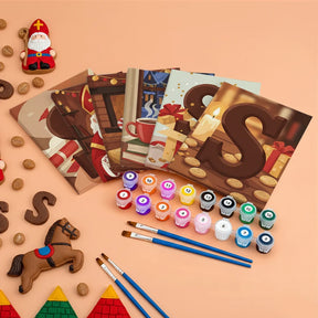 Malen nach Zahlen - 6 Mini-Gemälde | Buchstabe „S“ Schokolade