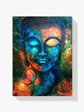 Buddha-Gesicht Blau Orange - Malen nach Zahlen