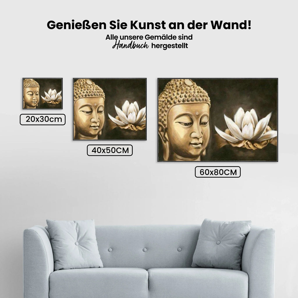 Buddha Goldener Lotus - Malen nach Zahlen