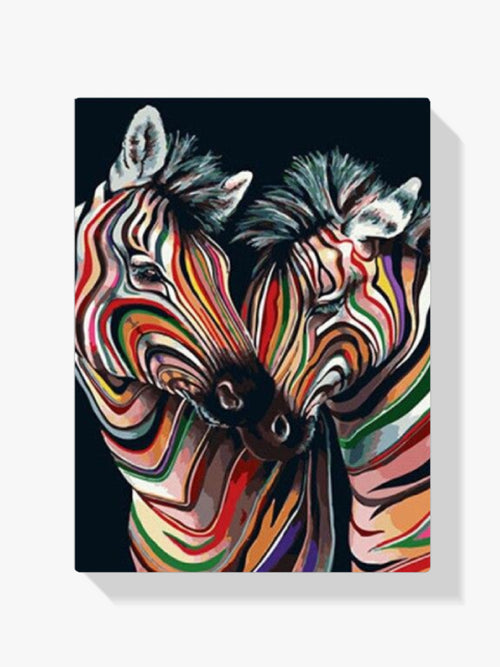 Bunte Zebras - Malen nach Zahlen